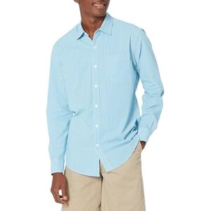 Amazon Essentials Herren Langärmeliges Business Hemd aus Popeline, Normale Passform, Aqua Mini-gingham, XL Amazon Essentials Herren Langärmeliges Business Hemd aus Popeline, Normale Passform, Aqua Mini-gingham, XL