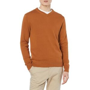 Amazon Essentials Herren V-Ausschnitt Pullover aus Baumwolle, Normale Passform, Rust, M Amazon Essentials Herren V-Ausschnitt Pullover aus Baumwolle, Normale Passform, Rust, M