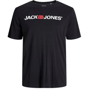 JACK & JONES Herren Designer Rundhals T-Shirt JJECORP Logo Übergrößen Kurzarm Jersey Plus +Size Shirt, Farben:Schwarz, Größe:3XL JACK & JONES Herren Designer Rundhals T-Shirt JJECORP Logo Übergrößen Kurzarm Jersey Plus +Size Shirt, Farben:Schwarz, Größe:3XL