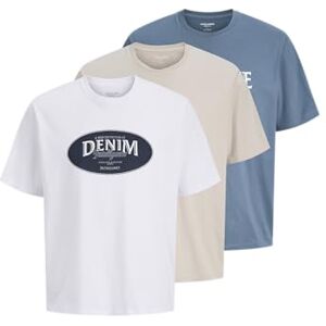 JACK & JONES Jjedover Denim Tee Ss O-Neck 3Pk Mp JACK & JONES Jjedover Denim Tee Ss O-Neck 3Pk Mp