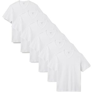 Amazon Essentials Herren Kurzärmeliger V-Ausschnitt in normaler Passform, 6er-Pack, Weiß, XL Amazon Essentials Herren Kurzärmeliger V-Ausschnitt in normaler Passform, 6er-Pack, Weiß, XL