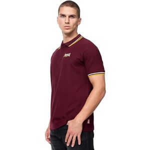 Lonsdale Herren Poloshirt Normale Passform VELTON M, Oxblood/Yellow/White Lonsdale Herren Poloshirt Normale Passform VELTON M, Oxblood/Yellow/White