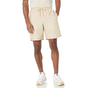 Amazon Essentials Herren Relaxed-Fit-Wandershorts mit Kordelzug, 20cm (in Übergröße erhältlich), Khakibraun Weiß Streifen, S Amazon Essentials Herren Relaxed-Fit-Wandershorts mit Kordelzug, 20cm (in Übergröße erhältlich), Khakibraun Weiß Streifen, S