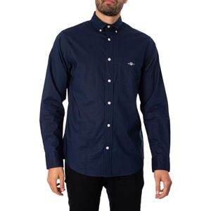 GANT Herren Reg Poplin Shirt Klassisches Hemd, Marine, XL EU GANT Herren Reg Poplin Shirt Klassisches Hemd, Marine, XL EU