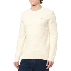 GANT Herren Micro Texture C-Neck Pullover, Cream, M EU GANT Herren Micro Texture C-Neck Pullover, Cream, M EU