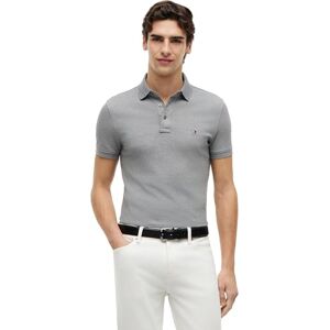 Tommy Hilfiger Herren Poloshirt Kurzarm 1985 Slim Fit, Grau (Medium Grey Heather), L Tommy Hilfiger Herren Poloshirt Kurzarm 1985 Slim Fit, Grau (Medium Grey Heather), L