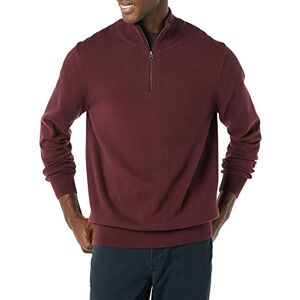 Amazon Essentials Herren Pullover mit Viertelreißverschluss aus 100% Baumwolle, Burgunderrot, M Amazon Essentials Herren Pullover mit Viertelreißverschluss aus 100% Baumwolle, Burgunderrot, M