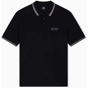 Giorgio Armani Men's Short Sleeve Side Logo Three-Button Collar, Polo Shirt, Black, M Giorgio Armani Men's Short Sleeve Side Logo Three-Button Collar, Polo Shirt, Black, M