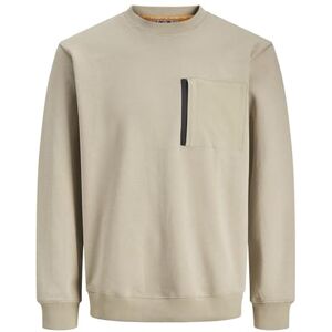 JACK & JONES Herren JCOOUTDOOR Sweat Crew NECKSN Sweatshirt, Crockery,L JACK & JONES Herren JCOOUTDOOR Sweat Crew NECKSN Sweatshirt, Crockery,L