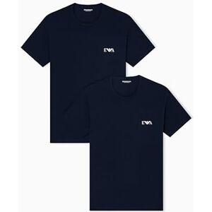 Giorgio Armani Man's Bold Monogram 2-Pack Crew Neck T-Shirt, Blau, S, tailliert, Armani Blue/Armani Blue, S Giorgio Armani Man's Bold Monogram 2-Pack Crew Neck T-Shirt, Blau, S, tailliert, Armani Blue/Armani Blue, S