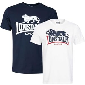 Lonsdale Herren T-Shirt Normale Passform Doppelpack LOSCOE XXXL, White/Navy Lonsdale Herren T-Shirt Normale Passform Doppelpack LOSCOE XXXL, White/Navy