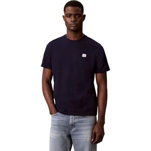 Calvin Herren T-Shirt Kurzarm Badge Jersey Classic Tee aus Baumwolle, Blau (Maritime Blue), M Calvin Herren T-Shirt Kurzarm Badge Jersey Classic Tee aus Baumwolle, Blau (Maritime Blue), M