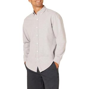 Amazon Essentials Herren Langärmeliges Business Oxford-Hemd, Normale Passform, Grau, M Amazon Essentials Herren Langärmeliges Business Oxford-Hemd, Normale Passform, Grau, M
