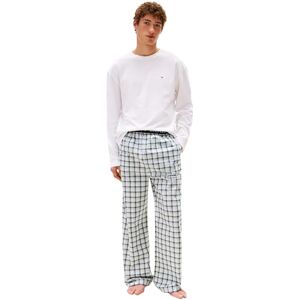 Tommy Hilfiger Herren Pyjama-Set Woven Print mit Logo, Mehrfarbig (White/Mini Tartan), XL Tommy Hilfiger Herren Pyjama-Set Woven Print mit Logo, Mehrfarbig (White/Mini Tartan), XL