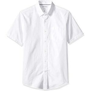 Amazon Essentials Herren Kurzärmeliges Oxford-Hemd mit Brusttasche, Schmale Passform, Weiß, XXL Amazon Essentials Herren Kurzärmeliges Oxford-Hemd mit Brusttasche, Schmale Passform, Weiß, XXL