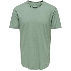 Only & Sons Herren O&S Rundhals T-Shirt Langes Einfarbiges Kurzarm Shirt Basic Shortsleeve aus Baumwolle ONSBENNE, Farben:Pastell-Grün, Größe:M Only & Sons Herren O&S Rundhals T-Shirt Langes Einfarbiges Kurzarm Shirt Basic Shortsleeve aus Baumwolle ONSBENNE, Farben:Pastell-Grün, Größe:M
