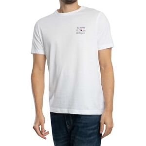 Tommy Hilfiger Herren T-Shirt Kurzarm Stack Tee mit Rundhalsausschnitt, Weiß (White), XS Tommy Hilfiger Herren T-Shirt Kurzarm Stack Tee mit Rundhalsausschnitt, Weiß (White), XS
