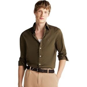 Tommy Hilfiger Herren Hemd Flex Poplin Solid Regular Fit, Grün (Army Green), S Tommy Hilfiger Herren Hemd Flex Poplin Solid Regular Fit, Grün (Army Green), S