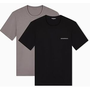 Giorgio Armani Herren T-Shirt aus Reiner Baumwolle, Rundhalsausschnitt, Schwarz, Größe S Giorgio Armani Herren T-Shirt aus Reiner Baumwolle, Rundhalsausschnitt, Schwarz, Größe S