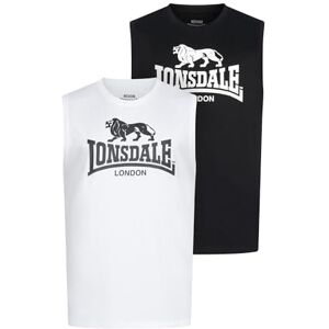 Lonsdale Herren ärmelloses T-Shirt Normale Passform Doppelpack ROLLESTON S, Black/White Lonsdale Herren ärmelloses T-Shirt Normale Passform Doppelpack ROLLESTON S, Black/White