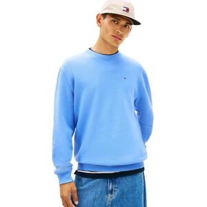 Tommy Jeans Herren Sweatshirt Regular Fit Flag Fleece Rundhalsausschnitt, Blau (Light Horizon Blue), L Tommy Jeans Herren Sweatshirt Regular Fit Flag Fleece Rundhalsausschnitt, Blau (Light Horizon Blue), L