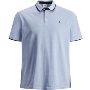 JACK & JONES Herren + Fit Polo Shirt JJEPAULOS Uni Sommer Hemd Kurz Arm Pique Cotton Big Size, Farben:Hellblau, Größe:4XL JACK & JONES Herren + Fit Polo Shirt JJEPAULOS Uni Sommer Hemd Kurz Arm Pique Cotton Big Size, Farben:Hellblau, Größe:4XL
