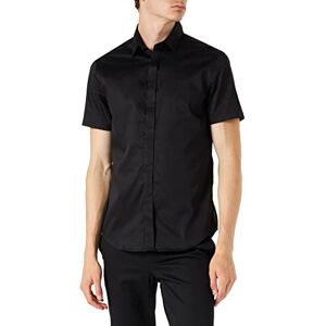 Giorgio Armani Herren Stretch Satin Slim Freizeithemd, Schwarz, M Giorgio Armani Herren Stretch Satin Slim Freizeithemd, Schwarz, M