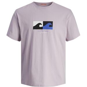 JACK & JONES Herren Jormarbella Branding Tee Ss Crew Neck T-Shirt, Lavender Frost, S JACK & JONES Herren Jormarbella Branding Tee Ss Crew Neck T-Shirt, Lavender Frost, S