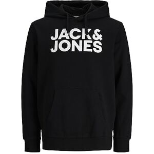 JACK & JONES Herren Hoodie Kapuzensweatshirt JJ Ecorp Logo Sweat Hood, Farbe:Schwarz, Artikel:- Black, Größe:M JACK & JONES Herren Hoodie Kapuzensweatshirt JJ Ecorp Logo Sweat Hood, Farbe:Schwarz, Artikel:- Black, Größe:M