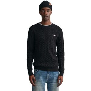 GANT Herren Cotton Cable C-neck Pullover, Schwarz, S EU GANT Herren Cotton Cable C-neck Pullover, Schwarz, S EU