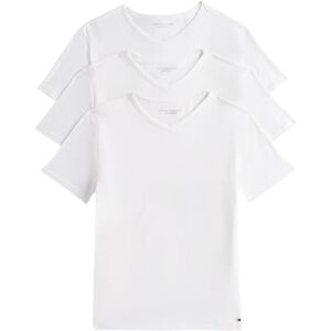 Tommy Hilfiger Herren 3er Pack T-Shirts Kurzarm Stretch V-Ausschnitt, Weiß (White/White/White), S Tommy Hilfiger Herren 3er Pack T-Shirts Kurzarm Stretch V-Ausschnitt, Weiß (White/White/White), S