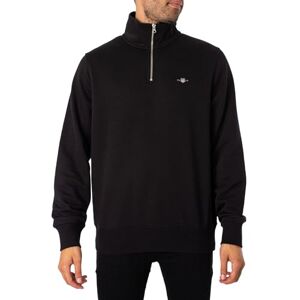 GANT Herren Reg Shield Half Zip Sweatshirt, Schwarz, L EU GANT Herren Reg Shield Half Zip Sweatshirt, Schwarz, L EU