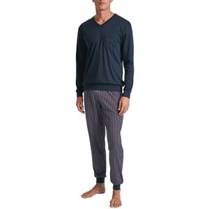 CALIDA Relax Streamline Bündchen-Pyjama Herren, aus 100% Baumwolle, Hose mit stoffbezogenem Gummibund CALIDA Relax Streamline Bündchen-Pyjama Herren, aus 100% Baumwolle, Hose mit stoffbezogenem Gummibund