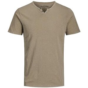 JACK & JONES Herren Jjesplit Neck Tee Noos T Shirt, Crockery/Fit:Slim, XXL EU JACK & JONES Herren Jjesplit Neck Tee Noos T Shirt, Crockery/Fit:Slim, XXL EU