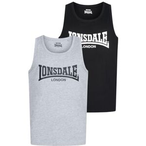 Lonsdale Herren Singlet Normale Passform Doppelpack AVERHAM XL, Black/Marl Grey Lonsdale Herren Singlet Normale Passform Doppelpack AVERHAM XL, Black/Marl Grey