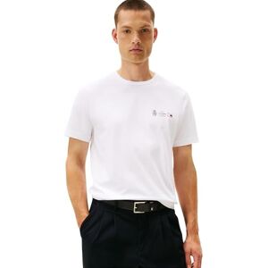 Tommy Hilfiger Herren T-Shirt Kurzarm Small Crest Outline mit Rundhalsausschnitt, Weiß (White), XS Tommy Hilfiger Herren T-Shirt Kurzarm Small Crest Outline mit Rundhalsausschnitt, Weiß (White), XS