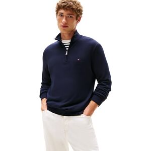 Tommy Hilfiger Herren Pullover mit Reißverschluss Mock Neck Halbzip, Blau (Desert Sky), M Tommy Hilfiger Herren Pullover mit Reißverschluss Mock Neck Halbzip, Blau (Desert Sky), M