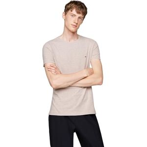 Tommy Hilfiger Herren T-Shirt Kurzarm Stretch Slim Fit Tee Rundhalsausschnitt, Beige (Heathered Pebble), 3XL Tommy Hilfiger Herren T-Shirt Kurzarm Stretch Slim Fit Tee Rundhalsausschnitt, Beige (Heathered Pebble), 3XL