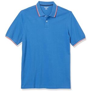 Amazon Essentials Herren-Poloshirt aus Baumwollpiqué, normale Passform (erhältlich in Big & Tall), Blau Rot Weiß gestreift, Größe L Amazon Essentials Herren-Poloshirt aus Baumwollpiqué, normale Passform (erhältlich in Big & Tall), Blau Rot Weiß gestreift, Größe L
