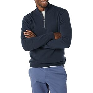 Amazon Essentials Herren Pullover mit Viertelreißverschluss aus 100% Baumwolle, Marineblau, L Amazon Essentials Herren Pullover mit Viertelreißverschluss aus 100% Baumwolle, Marineblau, L