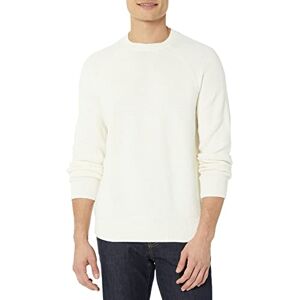 Amazon Essentials Herren Oversize-Pullover mit Rundhalsausschnitt aus strukturierter Baumwolle, Eierschalenweiß, M Amazon Essentials Herren Oversize-Pullover mit Rundhalsausschnitt aus strukturierter Baumwolle, Eierschalenweiß, M