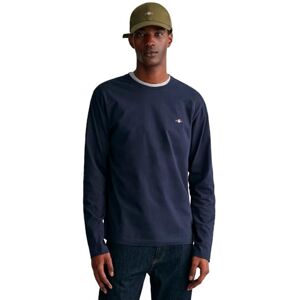 GANT Herren REG Shield LS T-Shirt Logo Langarmshirt, Evening Blue, L GANT Herren REG Shield LS T-Shirt Logo Langarmshirt, Evening Blue, L