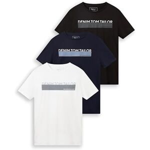 TOM TAILOR Denim Herren Triplepack T-Shirt mit Print 29999 Black M TOM TAILOR Denim Herren Triplepack T-Shirt mit Print 29999 Black M