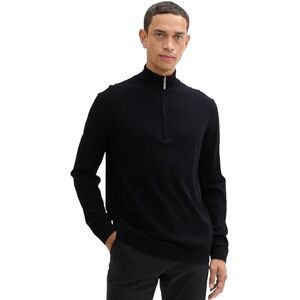 TOM TAILOR Herren Basic Troyer-Pullover mit Kaschmir,29999 Black, XXL TOM TAILOR Herren Basic Troyer-Pullover mit Kaschmir,29999 Black, XXL