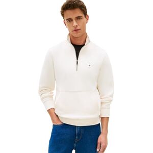 Tommy Hilfiger Herren Sweatshirt mit Reißverschluss Essential Terry New mit Stehkragen, Elfenbein (Ivory Petal), XL Tommy Hilfiger Herren Sweatshirt mit Reißverschluss Essential Terry New mit Stehkragen, Elfenbein (Ivory Petal), XL