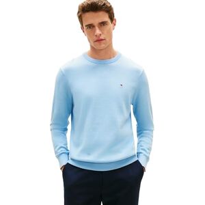 Tommy Hilfiger Herren Pullover Essential Cotton mit Rundhalsausschnitt, Blau (Well Water), S Tommy Hilfiger Herren Pullover Essential Cotton mit Rundhalsausschnitt, Blau (Well Water), S