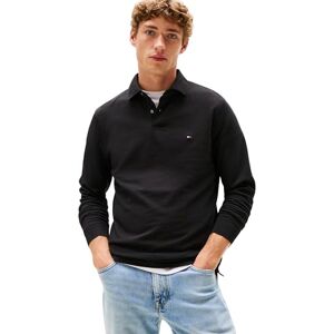 Tommy Hilfiger Herren Poloshirt Langarm Regular Fit mit Knopfleiste, Schwarz (Black), L Tommy Hilfiger Herren Poloshirt Langarm Regular Fit mit Knopfleiste, Schwarz (Black), L