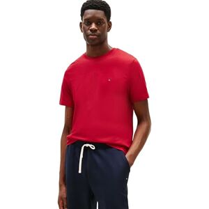 Tommy Hilfiger Herren T-Shirt Kurzarm Seasonal Solid Tee mit Rundhalsausschnitt, Mehrfarbig (Medium Red), XS Tommy Hilfiger Herren T-Shirt Kurzarm Seasonal Solid Tee mit Rundhalsausschnitt, Mehrfarbig (Medium Red), XS