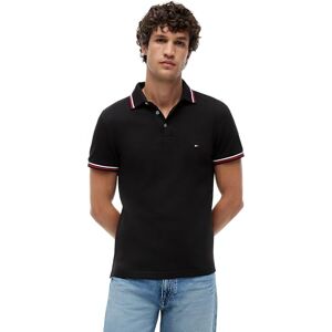 Tommy Hilfiger Herren Poloshirt Kurzarm Slim Fit mit Kontrast-Details, Schwarz (Black), M Tommy Hilfiger Herren Poloshirt Kurzarm Slim Fit mit Kontrast-Details, Schwarz (Black), M