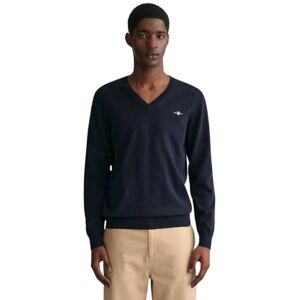 GANT Herren Classic Cotton V-Neck Pullover, Evening Blue, L EU GANT Herren Classic Cotton V-Neck Pullover, Evening Blue, L EU